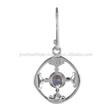 Pierres précieuses naturelles aux améthyste violet avec 925 pendentifs en argent sterling Pendentifs bijoux simples